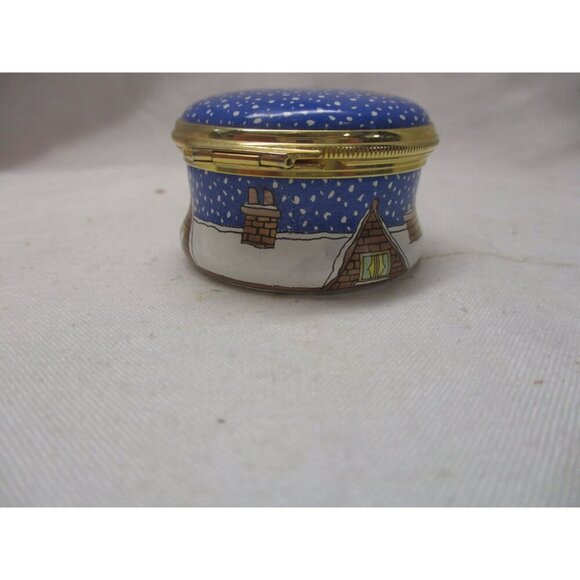Enamel Box, Halcyon Days, Christmas 1986, Snuff Pill Jewelry Trinket English - Picture 7 of 7